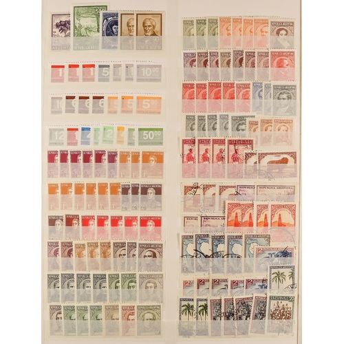 275 - ARGENTINA 1890s - 1990 IN LARGE STOCKBOOK. Thousands of mint and used stamps including 'back of the ... 