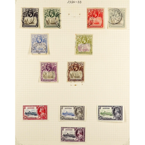 282 - ASCENSION 1922 - 1935 COLLECTION of 25 mint & used stamps on album pages, note 1922 set used to 8d, ... 