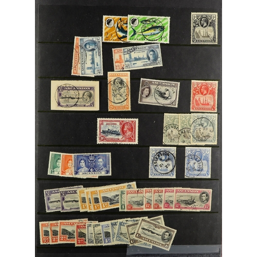 284 - ASCENSION 1922 - 1970's MINT IN STOCK BOOK much here includes 1922 overprints to 2s & 3s, 1938-53 se... 