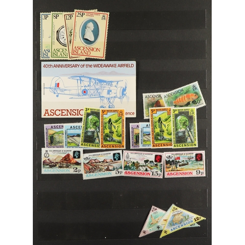 284 - ASCENSION 1922 - 1970's MINT IN STOCK BOOK much here includes 1922 overprints to 2s & 3s, 1938-53 se... 