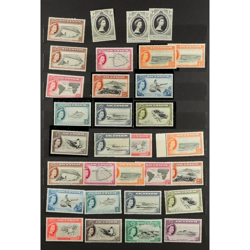 284 - ASCENSION 1922 - 1970's MINT IN STOCK BOOK much here includes 1922 overprints to 2s & 3s, 1938-53 se... 