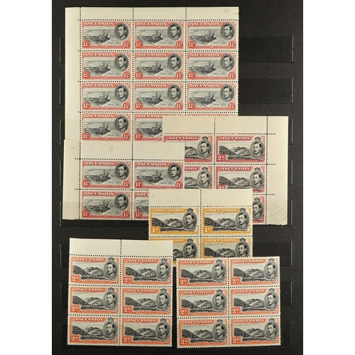 284 - ASCENSION 1922 - 1970's MINT IN STOCK BOOK much here includes 1922 overprints to 2s & 3s, 1938-53 se... 