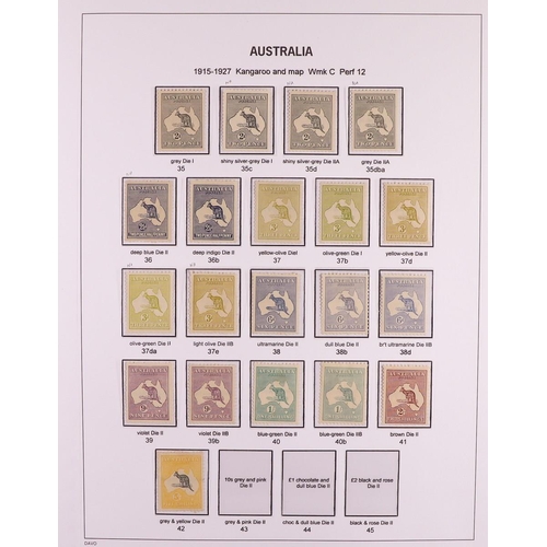 315 - AUSTRALIA 1913 - 1936 KANGAROO ISSUES, WONDERFUL MINT COLLECTION with 1913-14 1st watermark complete... 