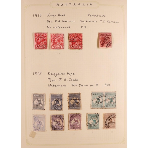 317 - AUSTRALIA 1913 - 1980 COLLECTION of mint & used with pages from several different collections in bin... 