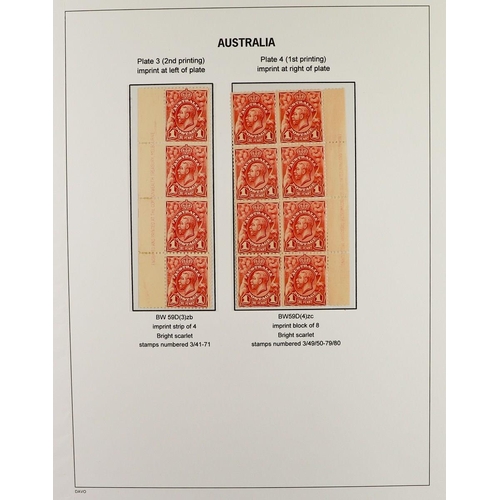 322 - AUSTRALIA 1913-14 ENGRAVED ISSUE a fine mint study collection displayed and annotated to a high stan... 