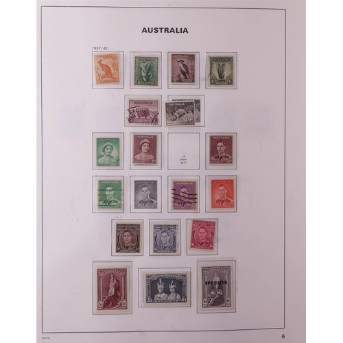 323 - AUSTRALIA 1913-1986 in album, includes Roos 1913-14 5d mint, 1915-27 to 5s used & 1931-36 £1 