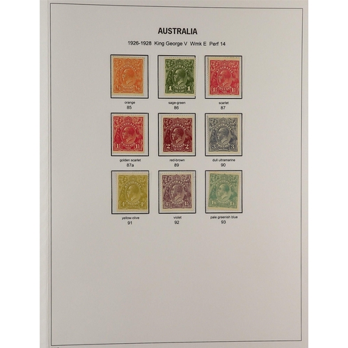 326 - AUSTRALIA 1914 - 1936 KING GEORGE V HEADS, ADVANCED MINT COLLECTION displayed and annotated to a hig... 