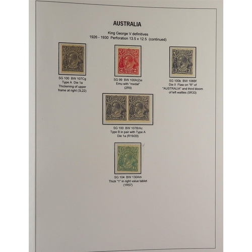 326 - AUSTRALIA 1914 - 1936 KING GEORGE V HEADS, ADVANCED MINT COLLECTION displayed and annotated to a hig... 