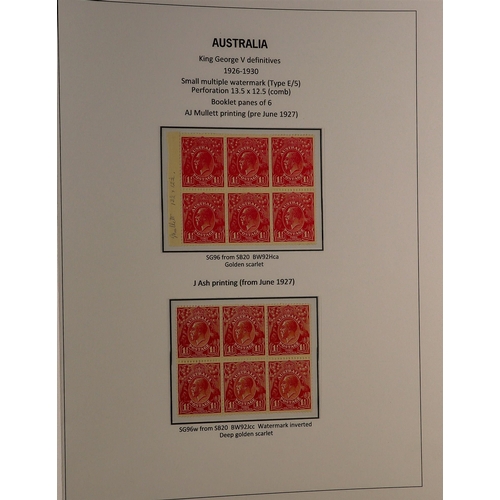 326 - AUSTRALIA 1914 - 1936 KING GEORGE V HEADS, ADVANCED MINT COLLECTION displayed and annotated to a hig... 