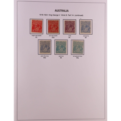 326 - AUSTRALIA 1914 - 1936 KING GEORGE V HEADS, ADVANCED MINT COLLECTION displayed and annotated to a hig... 