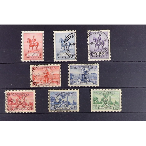 327 - AUSTRALIA 1914-1936 COMPREHENSIVE USED COLLECTION on stock pages, includes Roos 1913-14 set to 5s in... 