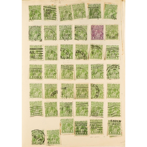 328 - AUSTRALIA 1916 - 1936 KGV HEADS used in album, includes 1d reds (350+), 1d greens (750+) and 1d viol... 