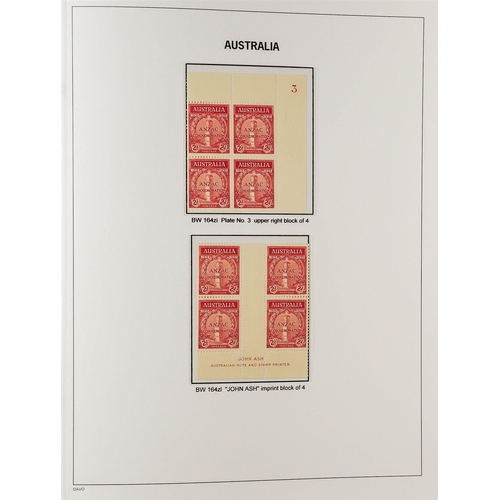 332 - AUSTRALIA 1927 - 1936 SPECIALISED COMMEMORATIVE ISSUES COLLECTION Davo album displayed and annotated... 