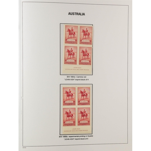 332 - AUSTRALIA 1927 - 1936 SPECIALISED COMMEMORATIVE ISSUES COLLECTION Davo album displayed and annotated... 