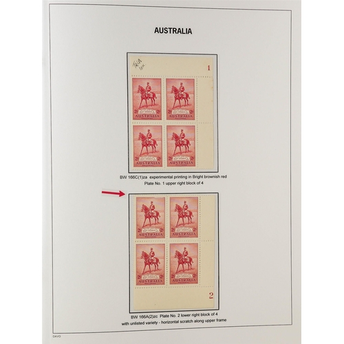 332 - AUSTRALIA 1927 - 1936 SPECIALISED COMMEMORATIVE ISSUES COLLECTION Davo album displayed and annotated... 