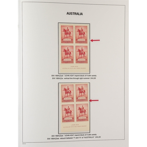 332 - AUSTRALIA 1927 - 1936 SPECIALISED COMMEMORATIVE ISSUES COLLECTION Davo album displayed and annotated... 