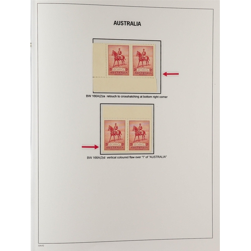 332 - AUSTRALIA 1927 - 1936 SPECIALISED COMMEMORATIVE ISSUES COLLECTION Davo album displayed and annotated... 