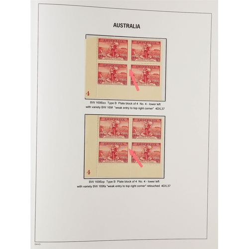 332 - AUSTRALIA 1927 - 1936 SPECIALISED COMMEMORATIVE ISSUES COLLECTION Davo album displayed and annotated... 