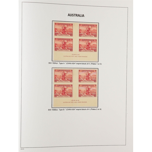 332 - AUSTRALIA 1927 - 1936 SPECIALISED COMMEMORATIVE ISSUES COLLECTION Davo album displayed and annotated... 