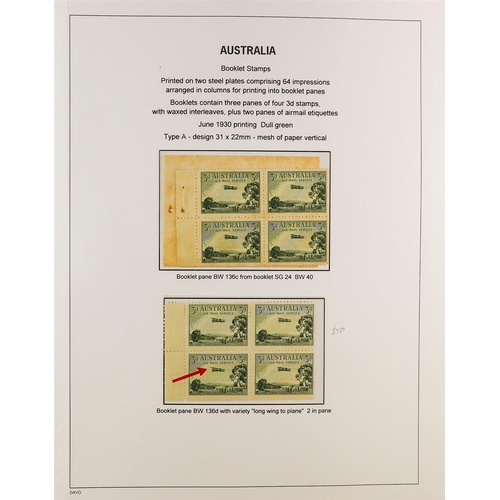 332 - AUSTRALIA 1927 - 1936 SPECIALISED COMMEMORATIVE ISSUES COLLECTION Davo album displayed and annotated... 