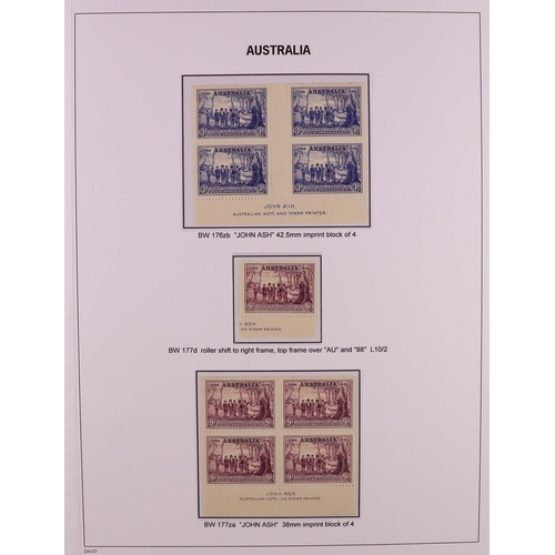 338 - AUSTRALIA 1937 - 1951 SPECIALIZED COMMEMORATIVE ISSUES a mint with much never hinged specialised col... 