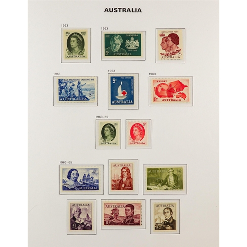 343 - AUSTRALIA 1953 - 2010 NEVER HINGED MINT COLLECTION of stamps & miniature sheets in 3 hingeless Davo ... 