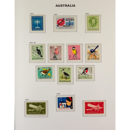 343 - AUSTRALIA 1953 - 2010 NEVER HINGED MINT COLLECTION of stamps & miniature sheets in 3 hingeless Davo ... 