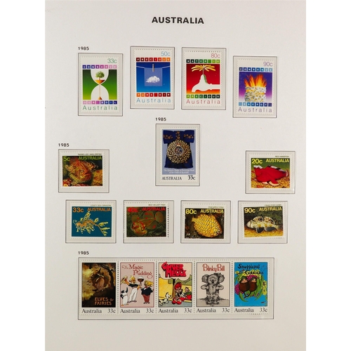 343 - AUSTRALIA 1953 - 2010 NEVER HINGED MINT COLLECTION of stamps & miniature sheets in 3 hingeless Davo ... 