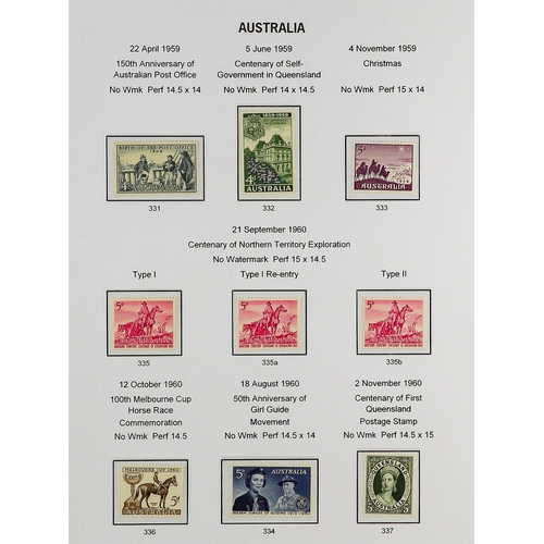 344 - AUSTRALIA 1953 - 2013 EXTENSIVE NEVER HINGED MINT COLLECTION IN SIX DAVO HINGELESS ALBUMS appears vi... 