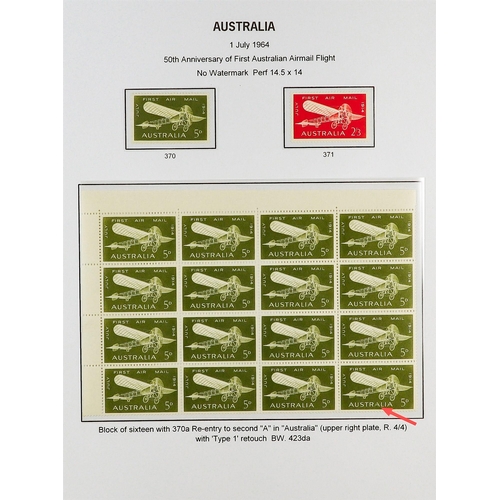 344 - AUSTRALIA 1953 - 2013 EXTENSIVE NEVER HINGED MINT COLLECTION IN SIX DAVO HINGELESS ALBUMS appears vi... 