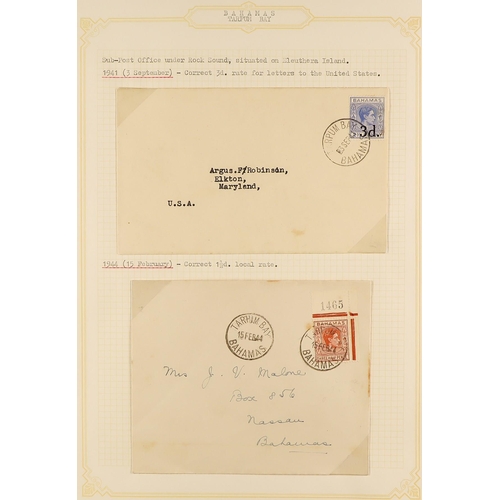 377 - BAHAMAS 1937 - 1951 COVERS collection of 90+ covers cancelled from smaller offices, arranged Arthur'... 