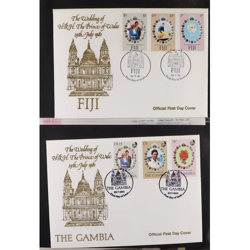 4 - 1981 ROYAL WEDDING Prince Charles & Lady Diana Spencer Wedding hinged mint collection in eight speci... 