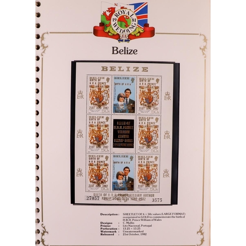 4 - 1981 ROYAL WEDDING Prince Charles & Lady Diana Spencer Wedding hinged mint collection in eight speci... 