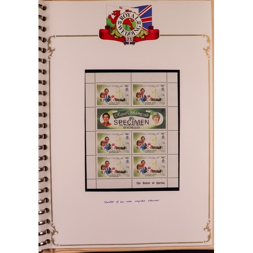 4 - 1981 ROYAL WEDDING Prince Charles & Lady Diana Spencer Wedding hinged mint collection in eight speci... 