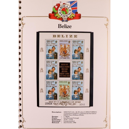 4 - 1981 ROYAL WEDDING Prince Charles & Lady Diana Spencer Wedding hinged mint collection in eight speci... 