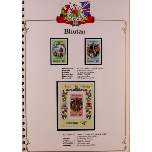 4 - 1981 ROYAL WEDDING Prince Charles & Lady Diana Spencer Wedding hinged mint collection in eight speci... 