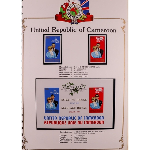 4 - 1981 ROYAL WEDDING Prince Charles & Lady Diana Spencer Wedding hinged mint collection in eight speci... 