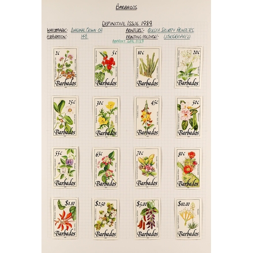 406 - BARBADOS 1953 - 2010 MINT COLLECTION in 2 albums, substantial & semi-specialized with changes of pap... 