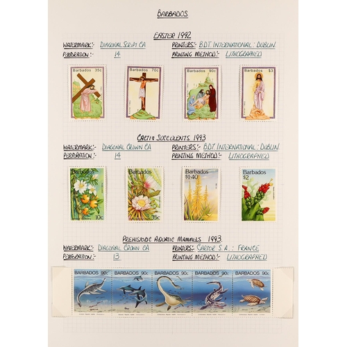 406 - BARBADOS 1953 - 2010 MINT COLLECTION in 2 albums, substantial & semi-specialized with changes of pap... 