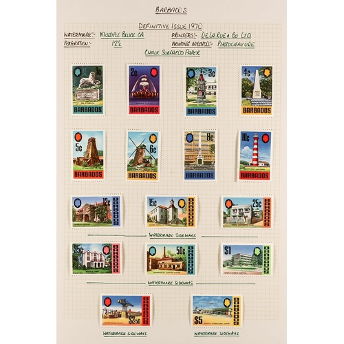 406 - BARBADOS 1953 - 2010 MINT COLLECTION in 2 albums, substantial & semi-specialized with changes of pap... 