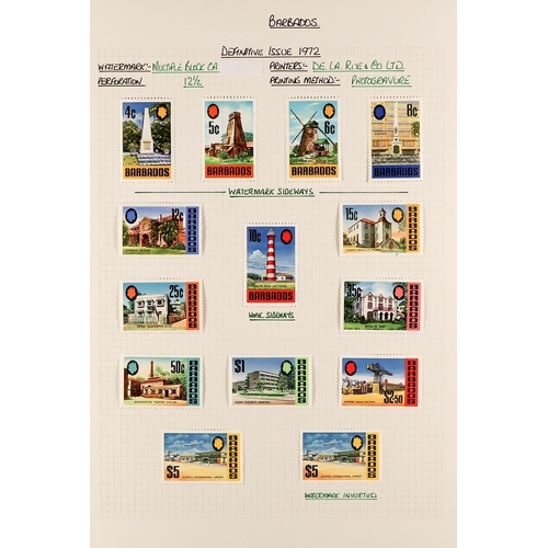 406 - BARBADOS 1953 - 2010 MINT COLLECTION in 2 albums, substantial & semi-specialized with changes of pap... 