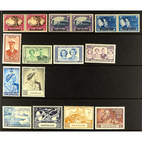 408 - BASUTOLAND 1933 - 1949 COMPLETE MINT COLLECTION includes 1933 set (10s with shortish perfs at top), ... 