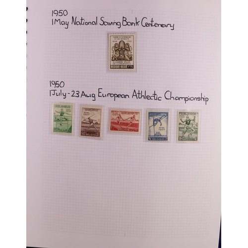 425 - BELGIUM 1912-1994 COMPREHENSIVE MINT & NEVER HINGED MINT COLLECTION written up in two albums, highly... 