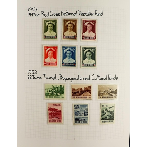 425 - BELGIUM 1912-1994 COMPREHENSIVE MINT & NEVER HINGED MINT COLLECTION written up in two albums, highly... 