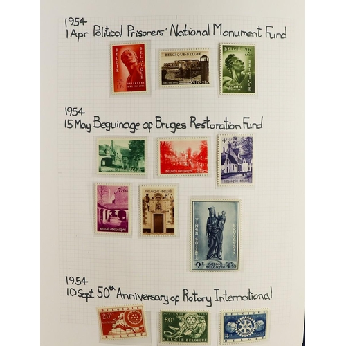 425 - BELGIUM 1912-1994 COMPREHENSIVE MINT & NEVER HINGED MINT COLLECTION written up in two albums, highly... 