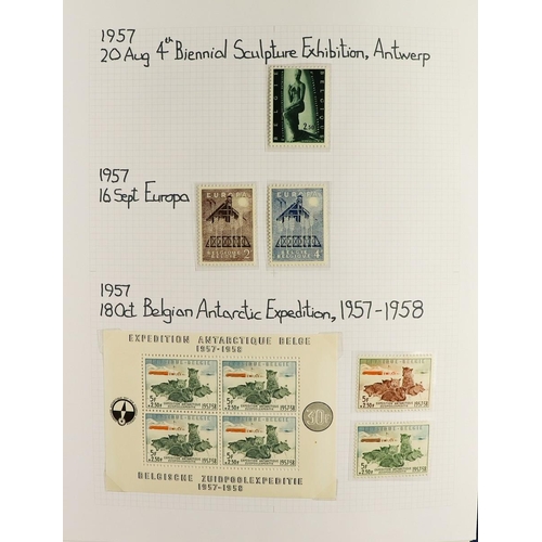 425 - BELGIUM 1912-1994 COMPREHENSIVE MINT & NEVER HINGED MINT COLLECTION written up in two albums, highly... 