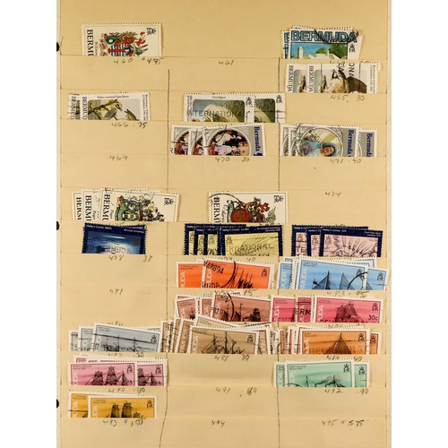 437 - BERMUDA 1865 - 1993 STOCK of mainly used stamps in an old binder (approx 1500 stamps) Lot 437 (A) [c... 