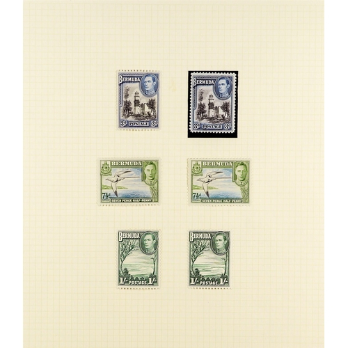 453 - BERMUDA 1937 - 1952 COLLECTION of mint & never hinged mint stamps, note the 1938 pictorials set with... 