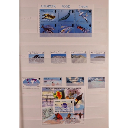 480 - BR. ANTARCTIC TERR. 1963-2018 COMPREHENSIVE NEVER HINGED MINT COLLECTION on stock pages, all differe... 