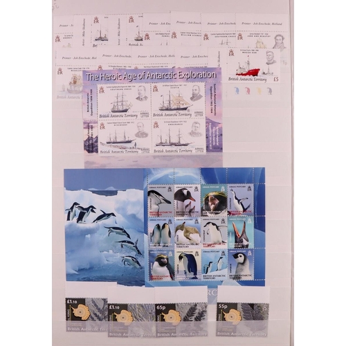 480 - BR. ANTARCTIC TERR. 1963-2018 COMPREHENSIVE NEVER HINGED MINT COLLECTION on stock pages, all differe... 